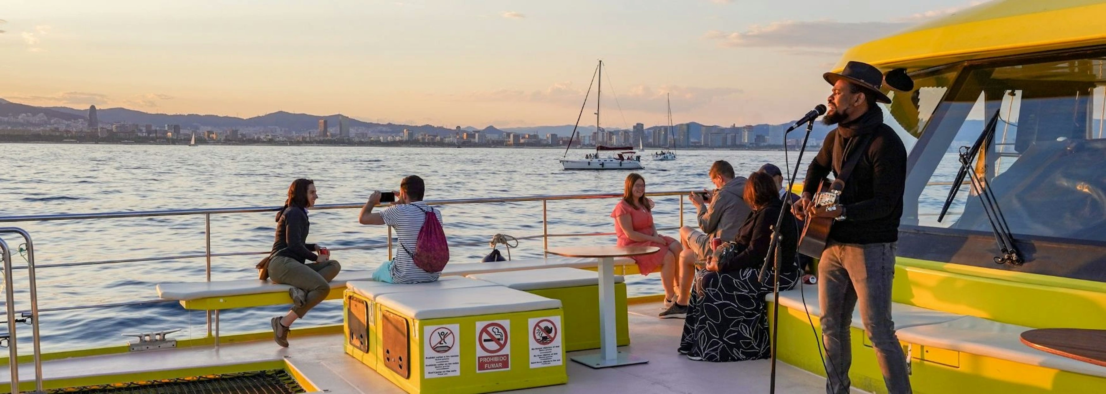 Sail on an eco-friendly design catamaran with sunset and live music option!